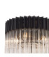 Poland 45cm Flush Ceiling Round 5 Light E14 Matt Black/Clear Sculpted Glass-5