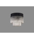 Poland 45cm Flush Ceiling Round 5 Light E14 Matt Black/Clear Sculpted Glass-7