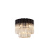 Poland 45cm Flush Ceiling Round 5 Light E14 Matt Black/Cognac Sculpted Glass-1