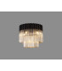 Poland 45cm Flush Ceiling Round 5 Light E14 Matt Black/Cognac Sculpted Glass-3