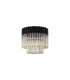 Poland 45cm Flush Ceiling Round 5 Light E14 Matt Black/Cognac Sculpted Glass-5