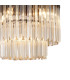 Poland 45cm Flush Ceiling Round 5 Light E14 Matt Black/Cognac Sculpted Glass-7