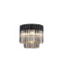 Poland 45cm Flush Ceiling Round 5 Light E14 Matt Black/Smoked Sculpted Glass-1