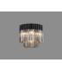 Poland 45cm Flush Ceiling Round 5 Light E14 Matt Black/Smoked Sculpted Glass-3