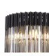Poland 45cm Flush Ceiling Round 5 Light E14 Matt Black/Smoked Sculpted Glass-5