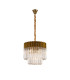 Poland 45cm Pendant Round 5 Light E14 Brass/Clear Sculpted Glass-1