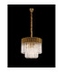 Poland 45cm Pendant Round 5 Light E14 Brass/Clear Sculpted Glass-3
