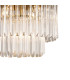 Poland 45cm Pendant Round 5 Light E14 Brass/Clear Sculpted Glass-7
