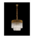 Poland 45cm Pendant Round 5 Light E14 Brass/Clear Sculpted Glass-8