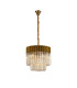 Poland 45cm Pendant Round 5 Light E14 Brass/Cognac Sculpted Glass-1