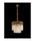 Poland 45cm Pendant Round 5 Light E14 Brass/Cognac Sculpted Glass-3