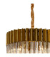 Poland 45cm Pendant Round 5 Light E14 Brass/Cognac Sculpted Glass-6