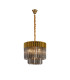Poland 45cm Pendant Round 5 Light E14 Brass/Smoked Sculpted Glass-1