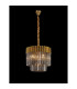 Poland 45cm Pendant Round 5 Light E14 Brass/Smoked Sculpted Glass-3