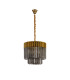 Poland 45cm Pendant Round 5 Light E14 Brass/Smoked Sculpted Glass-4