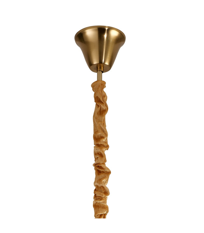 Poland 45cm Pendant Round 5 Light E14 Brass/Smoked Sculpted Glass-5