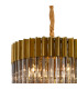 Poland 45cm Pendant Round 5 Light E14 Brass/Smoked Sculpted Glass-6