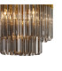 Poland 45cm Pendant Round 5 Light E14 Brass/Smoked Sculpted Glass-7