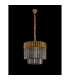 Poland 45cm Pendant Round 5 Light E14 Brass/Smoked Sculpted Glass-8