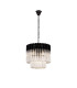 Poland 45cm Pendant Round 5 Light E14 Matt Black/Clear Sculpted Glass-1