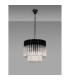 Poland 45cm Pendant Round 5 Light E14 Matt Black/Clear Sculpted Glass-8