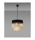 Poland 45cm Pendant Round 5 Light E14 Matt Black/Cognac Sculpted Glass-3