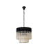 Poland 45cm Pendant Round 5 Light E14 Matt Black/Cognac Sculpted Glass-4