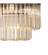Poland 45cm Pendant Round 5 Light E14 Matt Black/Cognac Sculpted Glass-7