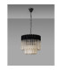 Poland 45cm Pendant Round 5 Light E14 Matt Black/Cognac Sculpted Glass-8
