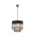 Poland 45cm Pendant Round 5 Light E14 Matt Black/Smoked Sculpted Glass-1