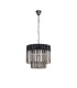 Poland 45cm Pendant Round 5 Light E14 Matt Black/Smoked Sculpted Glass-4