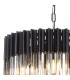 Poland 45cm Pendant Round 5 Light E14 Matt Black/Smoked Sculpted Glass-6