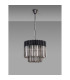 Poland 45cm Pendant Round 5 Light E14 Matt Black/Smoked Sculpted Glass-8