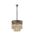Poland 45cm Pendant Round 5 Light E14 Polished Nickel/Cognac Sculpted Glass-1
