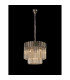 Poland 45cm Pendant Round 5 Light E14 Polished Nickel/Cognac Sculpted Glass-3