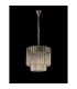 Poland 45cm Pendant Round 5 Light E14 Polished Nickel/Cognac Sculpted Glass-8