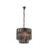 Poland 45cm Pendant Round 5 Light E14 Polished Nickel/Smoked Sculpted Glass-1