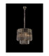 Poland 45cm Pendant Round 5 Light E14 Polished Nickel/Smoked Sculpted Glass-3