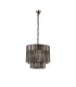 Poland 45cm Pendant Round 5 Light E14 Polished Nickel/Smoked Sculpted Glass-4