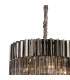 Poland 45cm Pendant Round 5 Light E14 Polished Nickel/Smoked Sculpted Glass-6