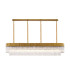 Poland 200 x 40cm Linear Pendant 10 Light E14 Brass/Clear Sculpted Glass Item Weight: 53kg-1