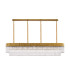 Poland 200 x 40cm Linear Pendant 10 Light E14 Brass/Clear Sculpted Glass Item Weight: 53kg-4