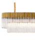 Poland 200 x 40cm Linear Pendant 10 Light E14 Brass/Clear Sculpted Glass Item Weight: 53kg-5