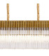 Poland 200 x 40cm Linear Pendant 10 Light E14 Brass/Clear Sculpted Glass Item Weight: 53kg-7