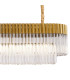 Poland 200 x 40cm Linear Pendant 10 Light E14 Brass/Clear Sculpted Glass Item Weight: 53kg-8