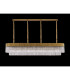 Poland 200 x 40cm Linear Pendant 10 Light E14 Brass/Clear Sculpted Glass Item Weight: 53kg-9