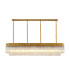 Poland 200 x 40cm Linear Pendant 10 Light E14 Brass/Cognac Sculpted Glass Item Weight: 53kg-1