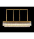 Poland 200 x 40cm Linear Pendant 10 Light E14 Brass/Cognac Sculpted Glass Item Weight: 53kg-3