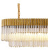 Poland 200 x 40cm Linear Pendant 10 Light E14 Brass/Cognac Sculpted Glass Item Weight: 53kg-5