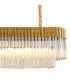 Poland 200 x 40cm Linear Pendant 10 Light E14 Brass/Cognac Sculpted Glass Item Weight: 53kg-8